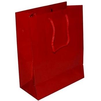 12 x bolsa de regalo de acabado brillante rojo - Mediana 23 x 19 x 9