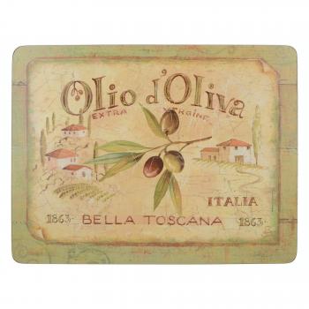 Juego de 6 manteles Individuales con Corcho, diseño Olio D'oliva