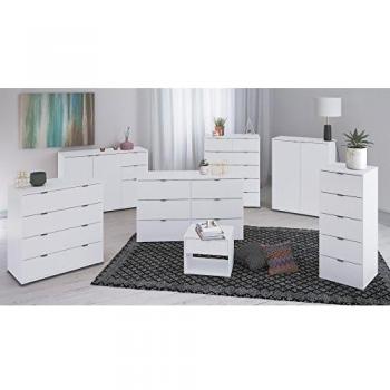 Aparador Color Blanco 3 Cajones 2 Armarios Habitación Dormitorio Matrimonio Mueble 82x120x42 Cm
