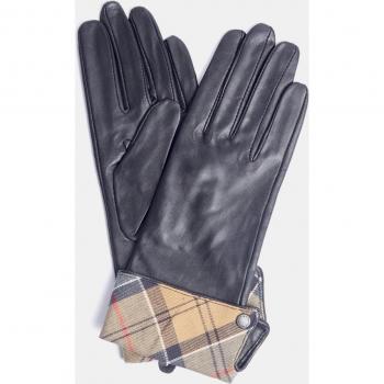 Barbour Women's Black and Grey Gloves - Size S/M