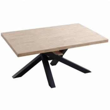 Mesa Madera Roble Nordish Xena Pata Cruzada Negra Metal 160x100x76 cm
