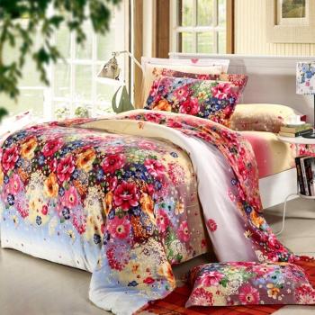 Estilo rústico 100% algodón patrón de flores Juegos de fundas para edredón
