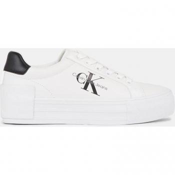 Zapatillas Calvin Klein Jeans Vulcanic Platform de mujer en piel con plataforma, color blanco y negro, talla 40