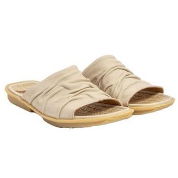 Sandalias de Piel Beige El Naturalista para Mujer N5932S Makisu, Planas y Casual, Talla 39 EU