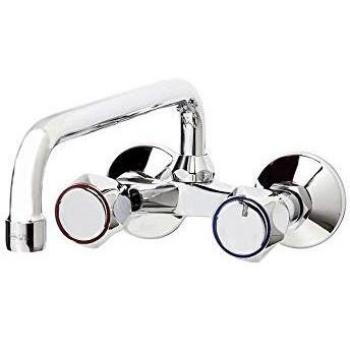 Galindo Elipse 3834000 grifo de cocina bimando pared 11cm y caño fundido de 25cm plata cromado