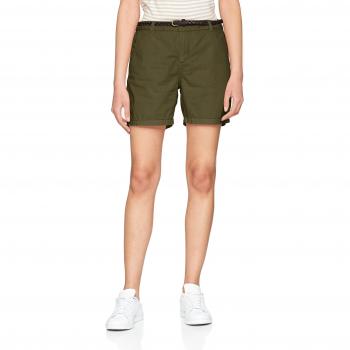 Vero Moda Vmflame NW Chino Shorts Noos, Pantalones Cortos para Mujer, Verde Kalamata, 38