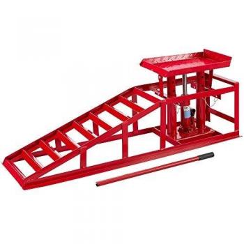 Rampa de acero para coche Elevador hidráulico de altura regulable 2000 kg - Arebos