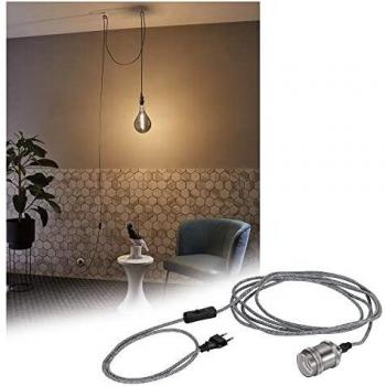 Lámpara colgante Paulmann Neordic Eldar con enchufe gris E27 20W