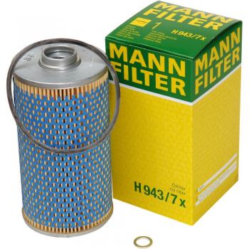 Original MANN-FILTER Filtro de aceite H 943/7 x – Set de filtro de aceite juego de juntas – Para automóviles