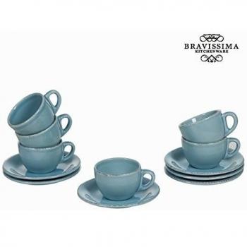 Juego de 6 tazas de loza azul - Colección Kitchen's Deco by Bravissima Kitchen