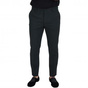 Dolce & Gabbana Blue Wool Slim Fit Formal Pants - IT48 | M