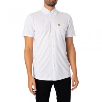 Lyle & Scott Men's Short Sleeve White Pique Shirt