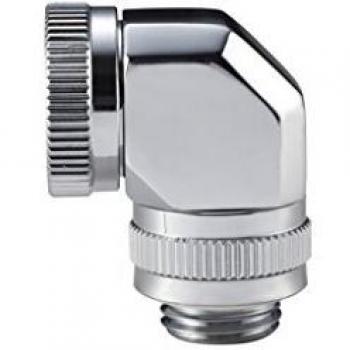 Racor Giratorio de Tubo Duro 12mm 90° G1/4 - Cromo Phanteks