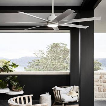 Ventilador de techo con luz Atlanta blanco 142 cm silencioso DC LED Beacon
