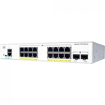Cisco Catalyst 1000-16T-2G-L Network Switch, 16 Gigabit Ethernet (GbE) Ports, two 1 G SFP Uplink Ports