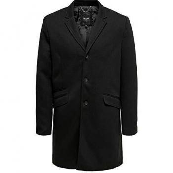 Only & Sons Abrigo Largo de Hombre Tejido Negro 22012280-BLACK