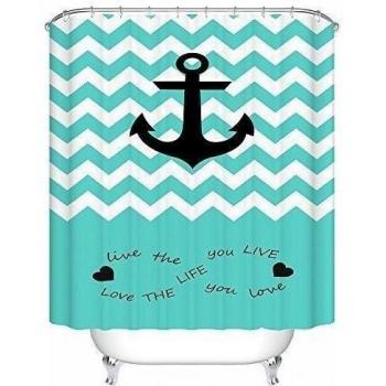 Love the life you live Fabric Bathroom Shower Curtain with 12 Hooks 60