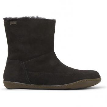 Camper Peu Nubuck Leather Fur Lined Women's Boots - Grey