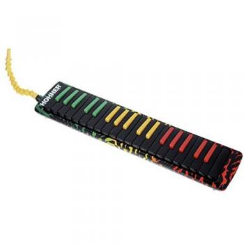 Melódica Hohner Airboard Rasta 37 - Instrumento Musical de Teclado Portátil con Diseño Colorido