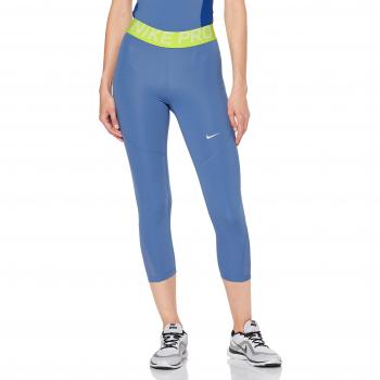Nike W NP Pro Pantalón Capri, Mujer, Indigo Storm/White, XL
