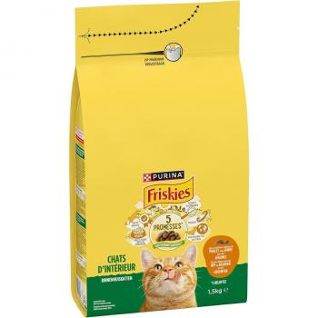 PURINA FRISKIES Indoor Cat Pollo, Pavo y Verduras - 1,5 kg