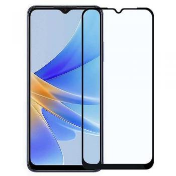 Protector de Pantalla Cristal Templado Premium 9D con Borde Negro para Oppo A17, Vidrio Antigolpes, Dureza 9H, 0.3mm, Anticaídas y Antiarañazos