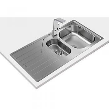 TEKA | Fregadero Reversible Encastrado Universe | 1 Cubeta y Media | Escurridor | Acero inoxidable | 50 x 100 x 16 cm