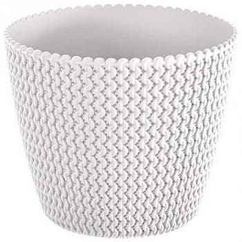Maceta redonda de plástico Prosperplast Splofy 18,6L en color gris, Ø34,1 x 28,9 cm
