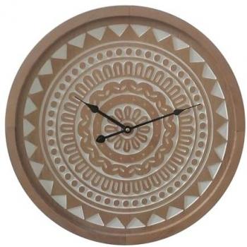 Reloj de Pared Grande Étnico Marrón Boho Chic en MDF - Ø 50 cm