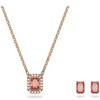 Swarovski Millenia Rose Gold Tone Plated Crystal Jewelry Set with Octagon Cut Crystals