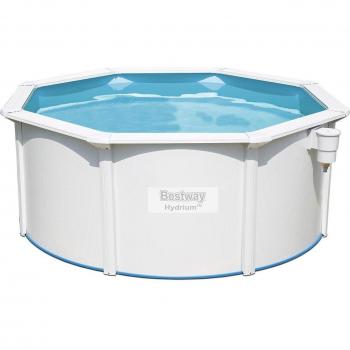 Bestway Hydrium - Piscina Desmontable Tubular de Acero, con Depuradora de Arena, Tapiz y Cobertor, Diámetro 300 cm x Altura 120 cm