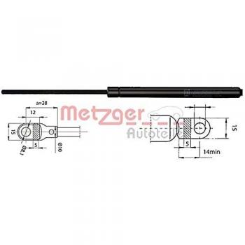 Amortiguador de maletero Metzger 2110283 para BMW 5er E34