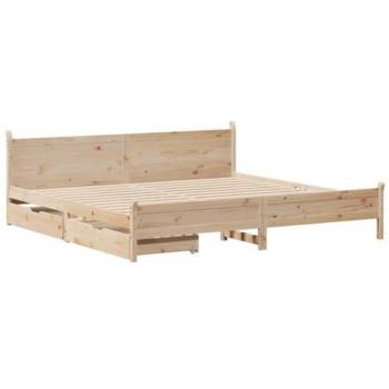 Estructura de cama sin colchón 200x200 cm madera maciza de pino