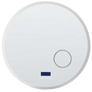 Espejo de baño LED moderno redondo con altavoz Bluetooth 80 x 80 cm plateado Fixin