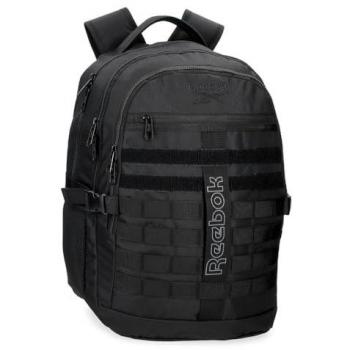 Mochila Reebok Cross One 46 cm, color negro, capacidad de 23 litros, doble compartimento, dimensiones de 34x46x15 cms, fabricada en poliéster