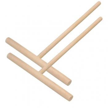 2 x Sarten Crepes de Madera Espátulas Forma de T 12 x 16.6 cm
