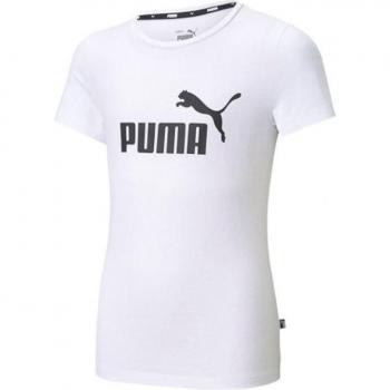 PUMA Essential Logo Camiseta para Niñas, Color Blanco, Talla 164