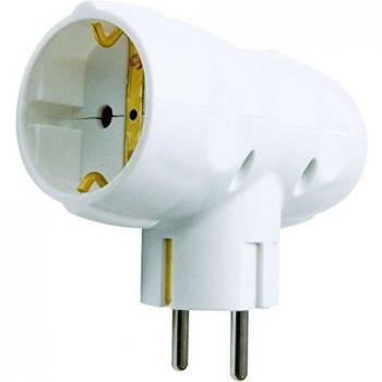 Garza Home Power Adaptador Doble Lateral Pack de 2 - con 2 Tomas Schuko y Toma de Tierra