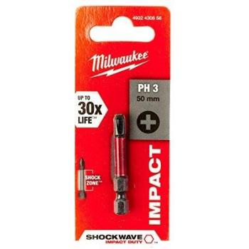 Milwaukee 4932430858 Shockwave Gen II PH3-Punta de Destornillador