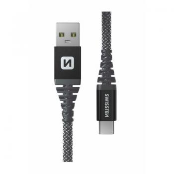 Cable USB C de fibra de aramida 1,5m Carga rápida 60W Enchufe USB Negro