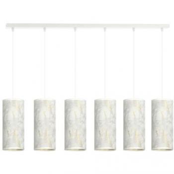 Lámpara de Suspensión Karli, Acero con recubrimiento de polvo y Tejido, Blanco, 95x100x6 cm