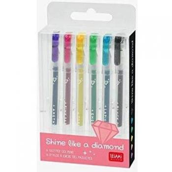 Set de mini bolígrafos de gel con purpurina, multicolor