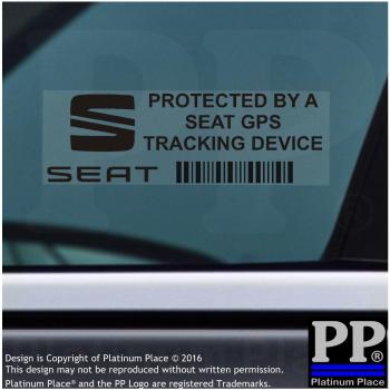 Adhesivo de advertencia de dispositivo de seguimiento para coche o furgoneta, 87 x 30 mm, 5 unidades, texto en inglés