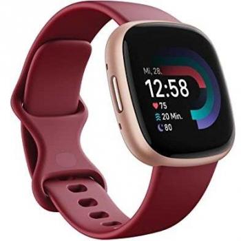 Fitbit Versa 4 Smartwatch Unisex - Rosa Violáceo/Aluminio Rosado Cobre - GPS, Pantalla AMOLED, Resistente al Agua, Seguimiento Continuo de Frecuencia Cardíaca