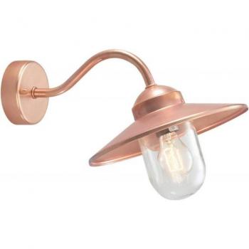 Aplique de pared tipo pescador en cobre claro, 1 bombilla, 22.5 cm, IP55, E27
