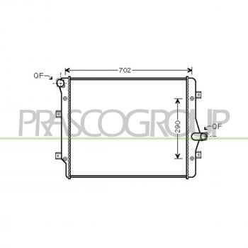Radiador de refrigeración del motor PRASCO AD202R008 para AUDI, SKODA y SEAT