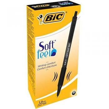 Bic Soft Feel Clic Grip - Bolígrafo de bola retráctil negro