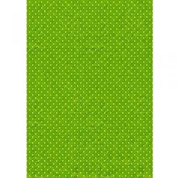 4 hojas A4 Craft Creations decorativo impreso Creative Card - lunares - pequeños puntos blancos en verde pálido - Matt 240gsm 300mic cartulina impresa - delante con blancos llanos atrás