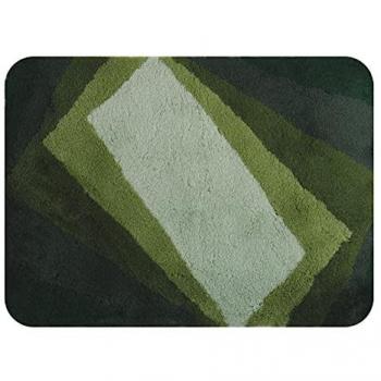 Alfombra de Baño Antideslizante KALI Verde 60x90 cm - Lavable a Máquina, Pelo Largo y Sensación Agradable