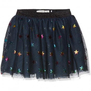 NAME IT Nmfjasmin Tulle Skirt LIC, Falda para Niñas, Azul Dark Sapphire, 98